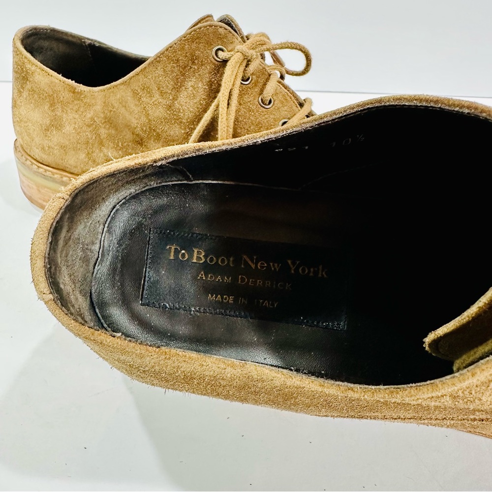 🩷 PETERSON MID BROWN SUEDE DERBY LACE UP MENS SIZE 10.5 TO BOOT NEW YORK ITALY - Picture 9 of 12